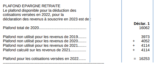 plafond déductibles Plan d'épargne retraite